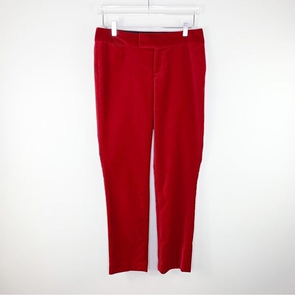 Ralph Lauren Rugby Velvet/Velour Red Crop Pants 8 - Picture 1 of 12
